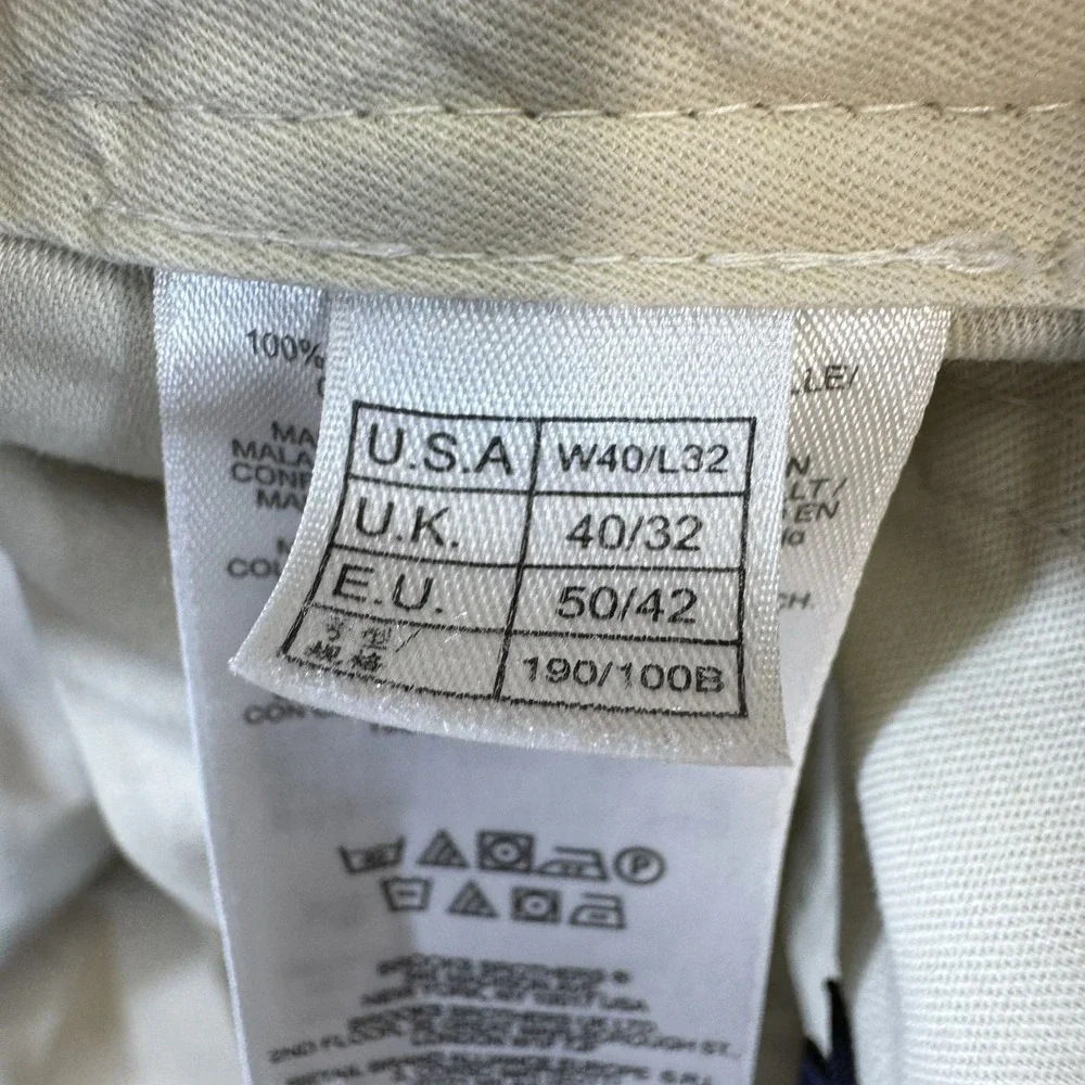 Brooks Brothers Elliot Advantage Chino Men 40x32 Khaki Beige Pleated Cuffed Pant